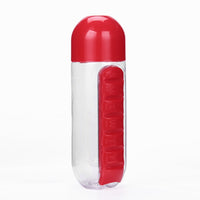 Thumbnail for 1PC 600ml Sports Plastic Water Bottle Combine Daily Pill Boxes Capsule Water Cup Medicine Organizer Drinking Bottles
