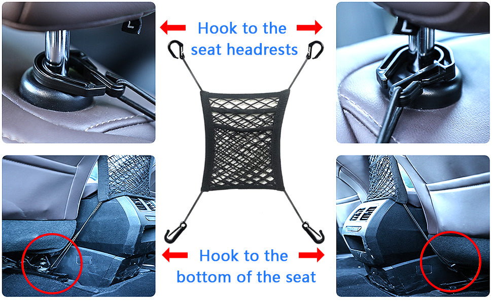 3-Layer Car Storage Net Bag Between Seats