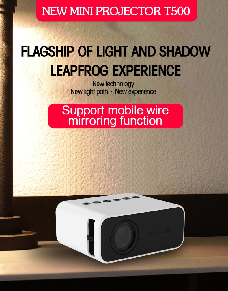 🔥LAST DAY SPECIAL SALE 65% OFF 🔥Mini Projector Wired Screen Mirroring IOS & Android Phone