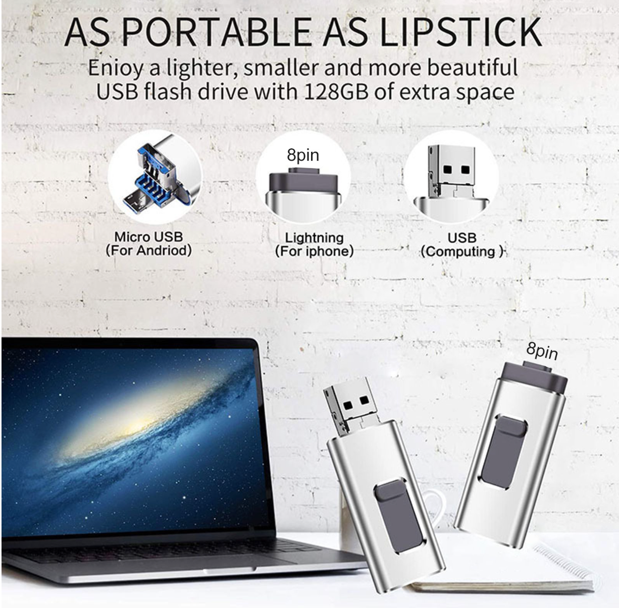 3in1 USB 3.0 Flash Drive 128GB🔥 Last Day Special Sale 26% OFF 🔥