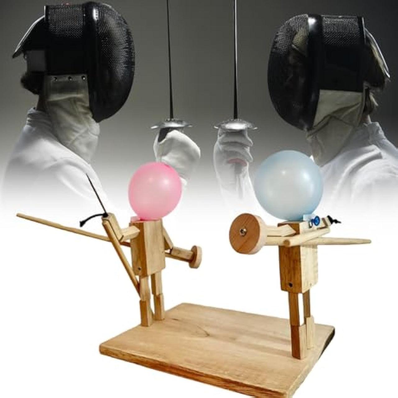 Handmade Wooden Fencing Puppets 