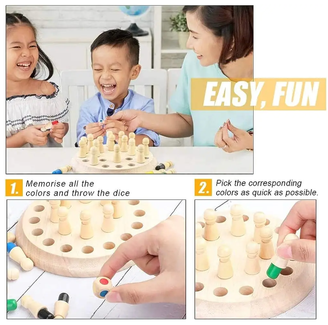 Multicolor Memory Chess Board Game