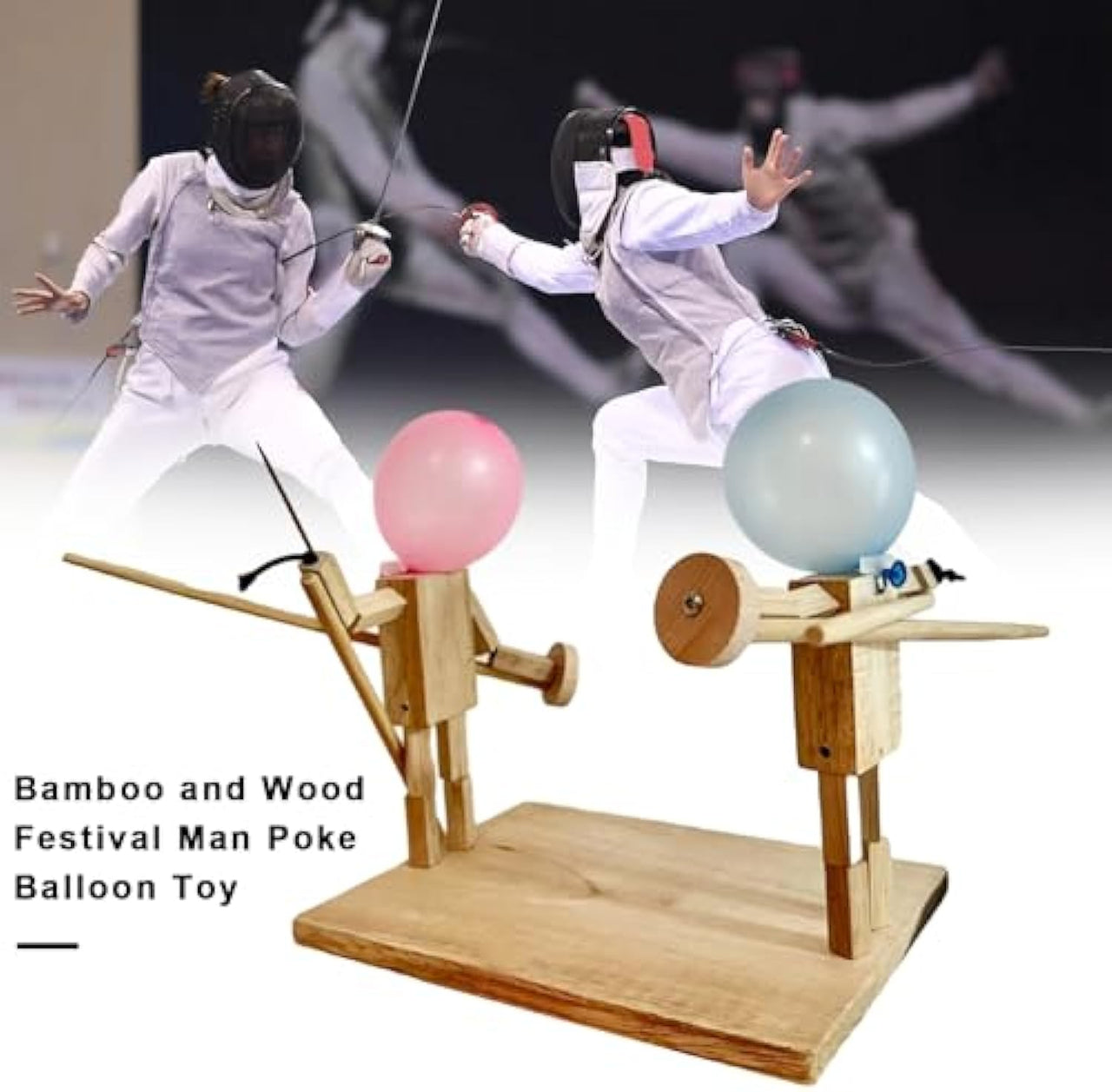 Handmade Wooden Fencing Puppets 