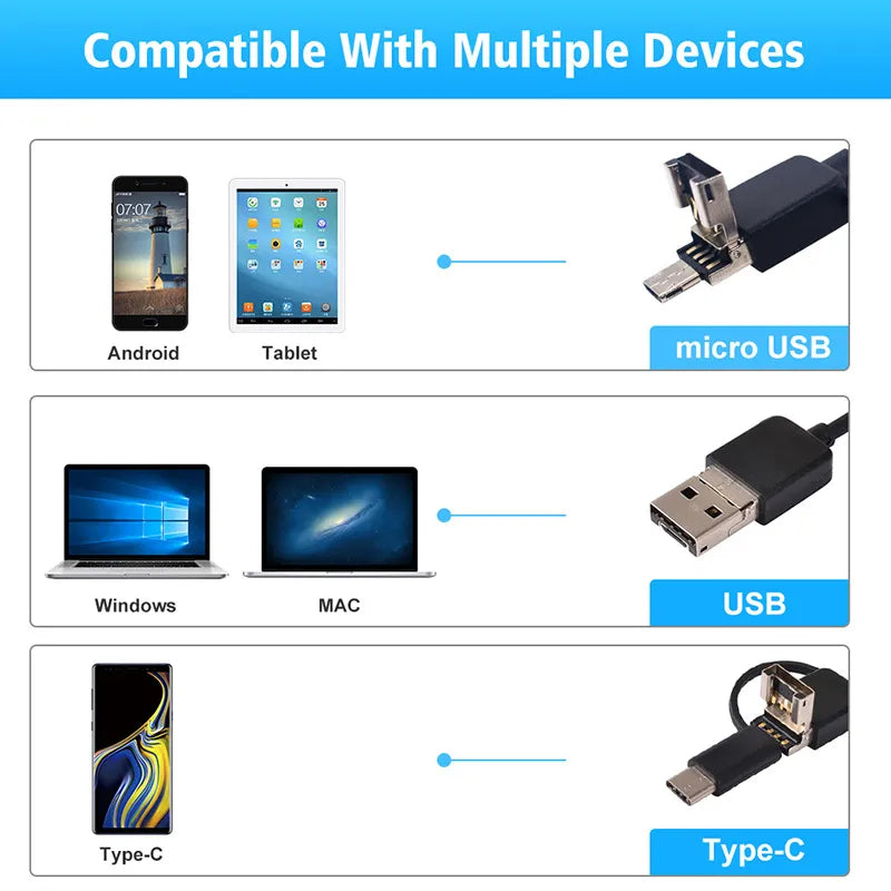 3 IN 1 USB Endoscope ( Universal across all platforms )