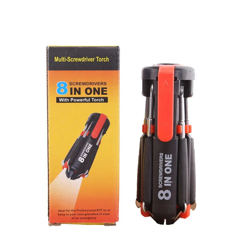 8 Screwdrivers In 1 Tool With Work Light And Torch