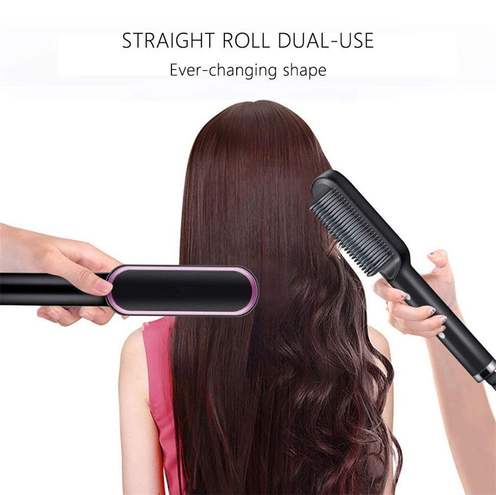 2-in-1 Electric Hair Straightener & Curler