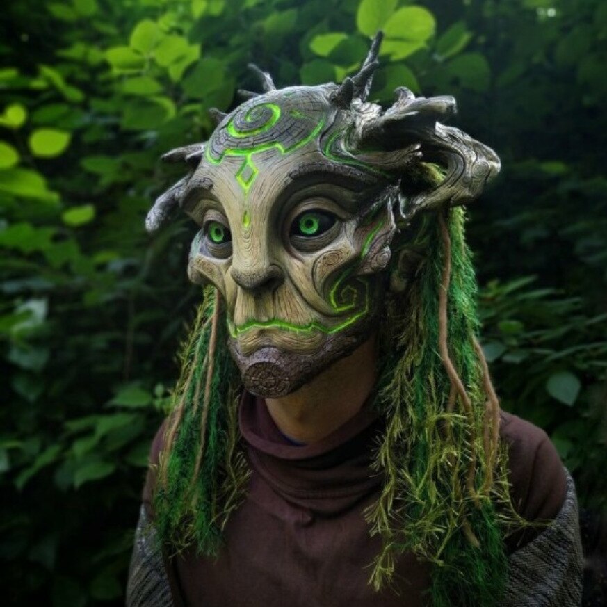 Green Man Forest Spirit Mask Costume Accessories Masks