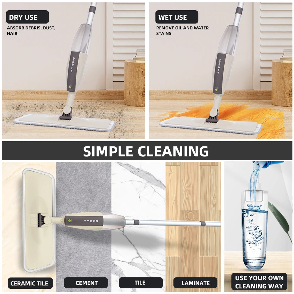 Magic Flat Mop and Broom Set for Effortless Floor Cleaning
