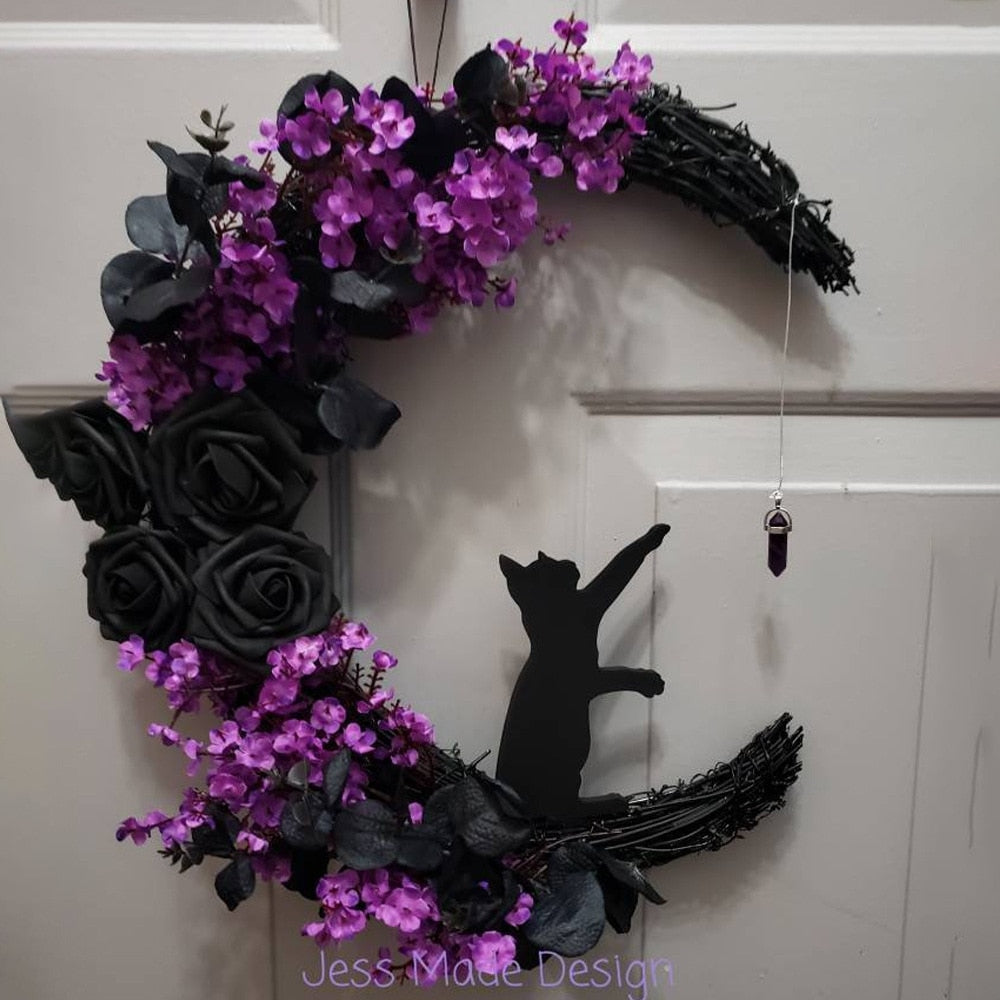 Mewlore™ Halloween Cat Door Wreath