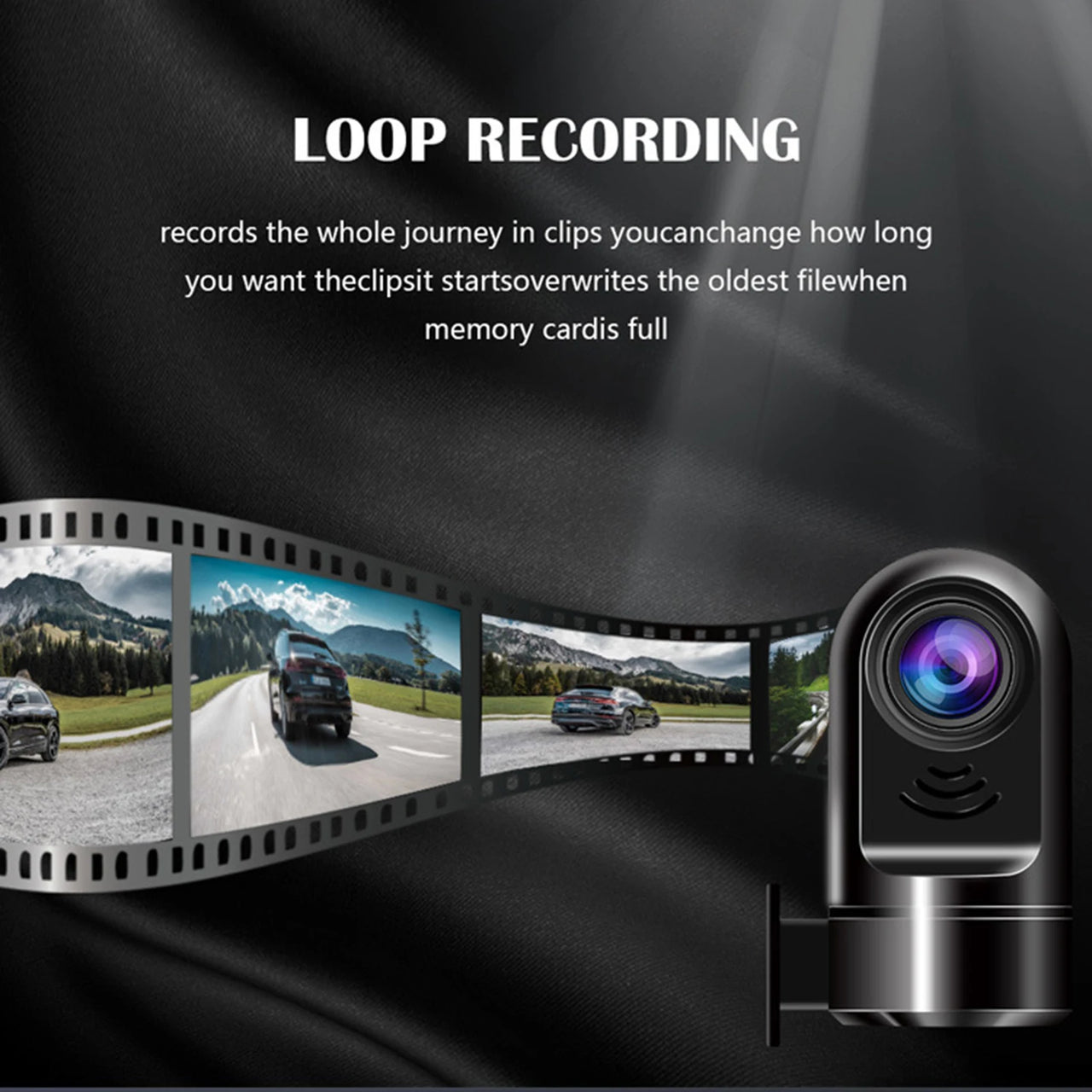 1080P HD 360° Rotating Mini ADAS Dashcam