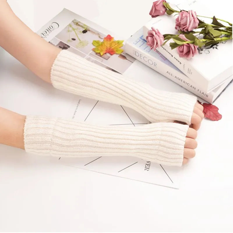 🌲 Early Christmas Sale 🎁Women's Long Fingerless Knitted Arm Warmers