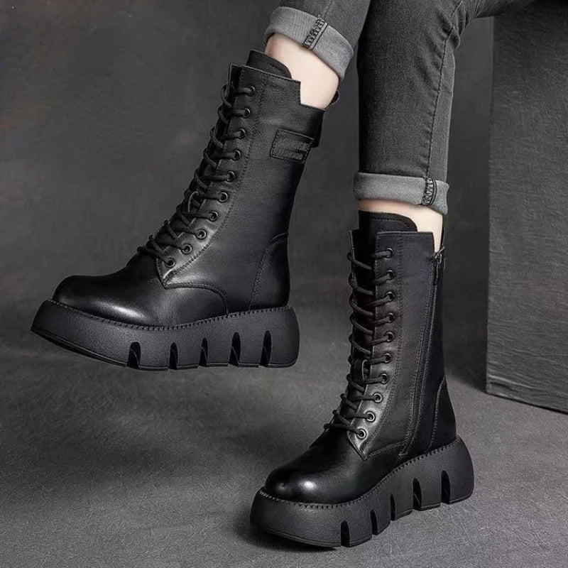 🌲 Early Christmas Sale 🎁Zippered High Top Fleece Women's Boots