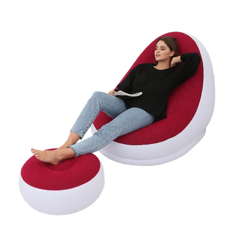 🌲 Early Christmas Sale 🎁Thickened Inflatable Sofa Lazy Sofa With Footstool