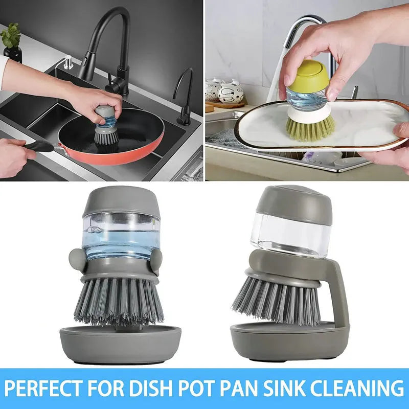 PalmScrub Soap Dispensing Dish Brush Set