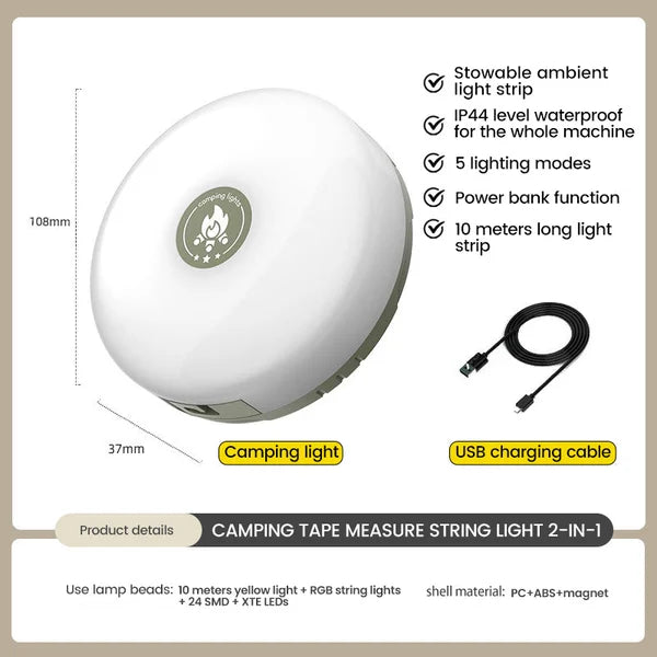 LumiCamp - Outdoor Waterproof Portable Stowable String Light
