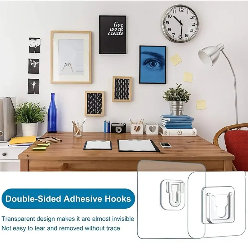 Transparent Double-Sided Adhesive Wall Hooks