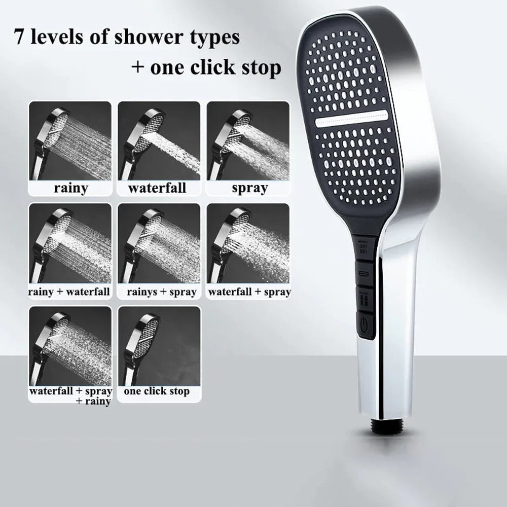 AquaMaxx™ Oversized 7 Modes Shower Head incl. Hose & Holder