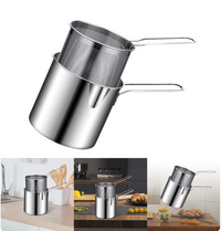 Thumbnail for Frying Pot With Strainer Basket Tong Stainless Steel