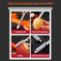 Thumbnail for Stainless Steel Multifunctional Veggie Peeler Set