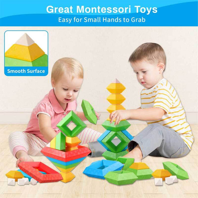 Pyramids Stacking Blocks - Montessori Educational Toys