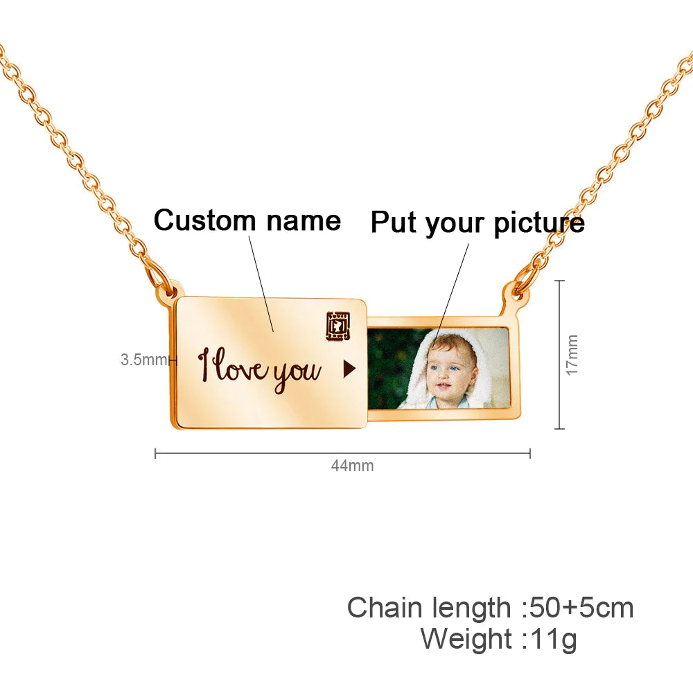 Custom Photo Love Letter Envelope Necklaces