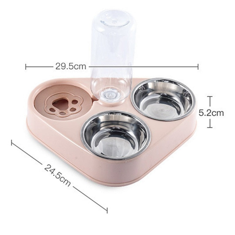 Automatic food bowl and water dispenser for pets.