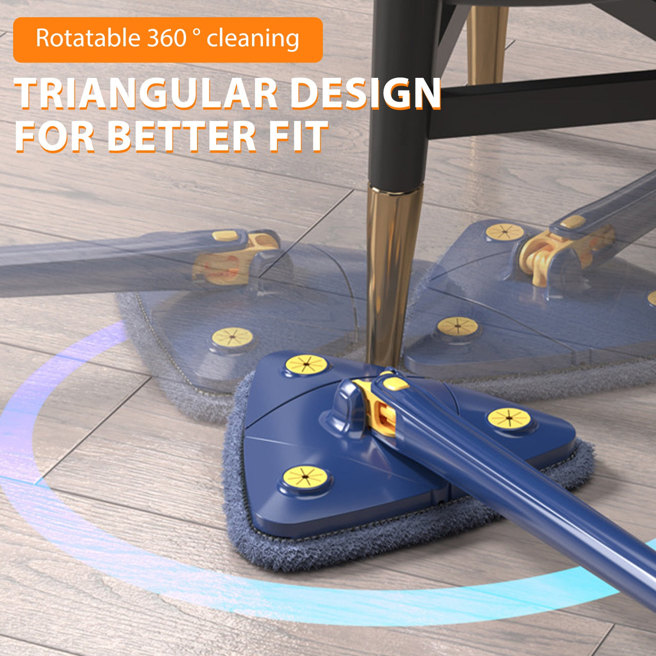 Triangle Mop 360° Rotating Microfiber Cleaning