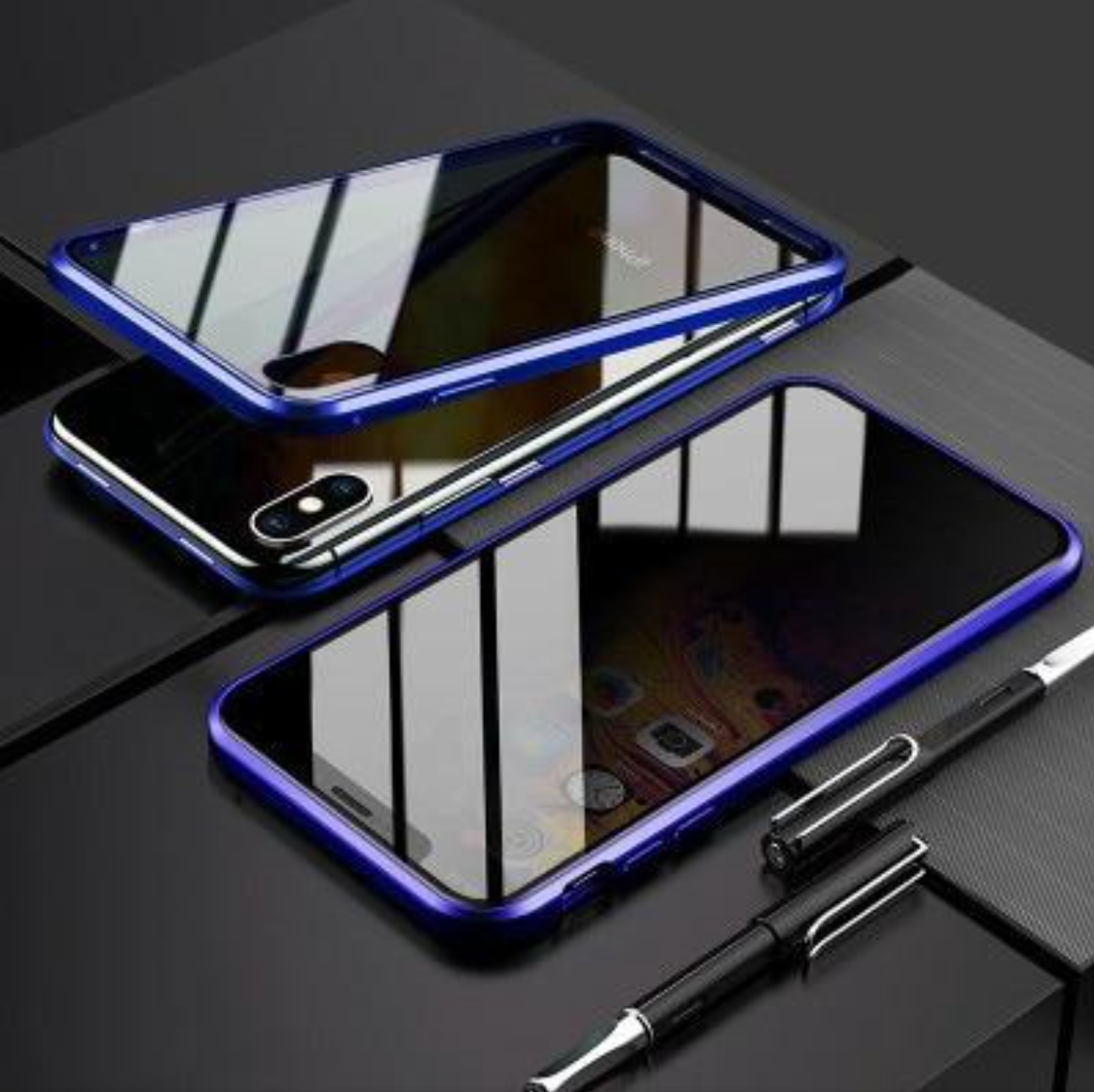 IPHONE PRIVACY ANTI-PEEPING CASE WITH TEMPERED GLASS