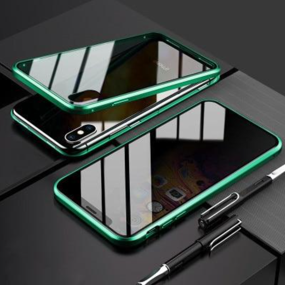 IPHONE PRIVACY ANTI-PEEPING CASE WITH TEMPERED GLASS