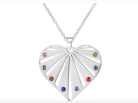 Thumbnail for Personalized Heart Birthstone Name Necklace
