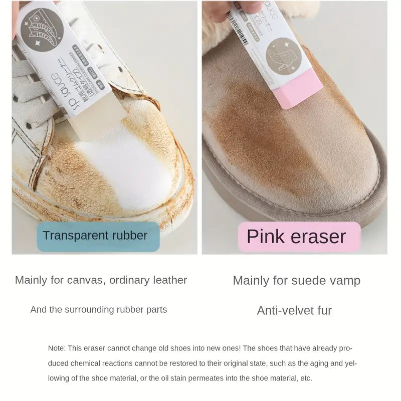 Shoe Cleaning Eraser: Safe for Suede, Leather, Fabric, Canvas & Rubber